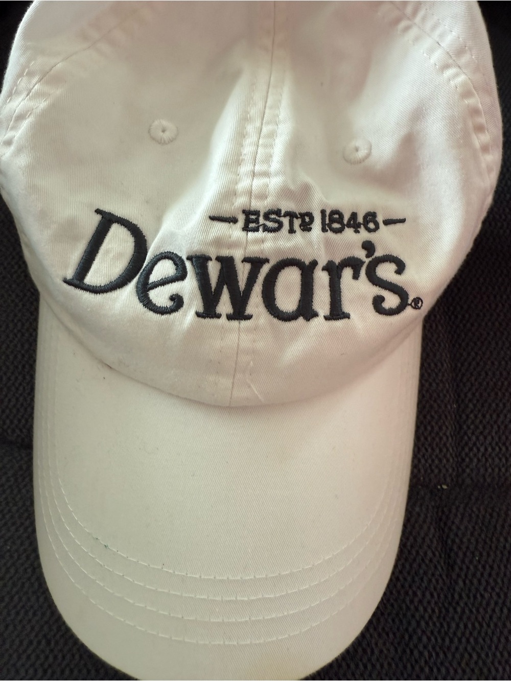 Dewar's White Baseball Cap with Embroidered Logo